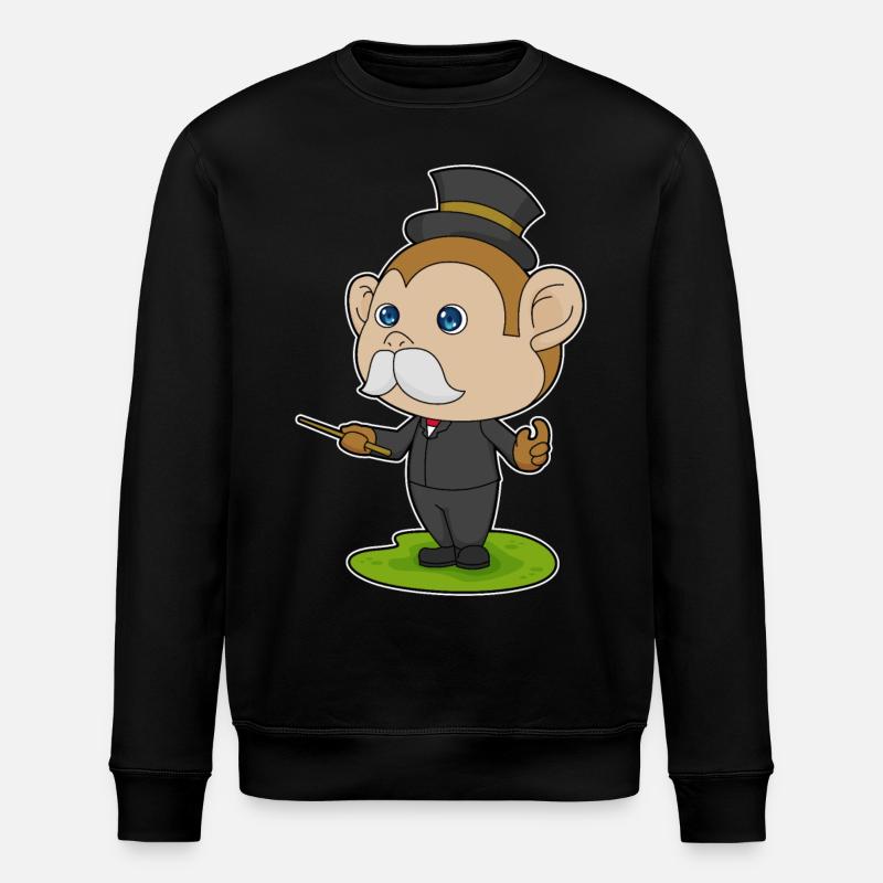 Monkey Wizard Wand - Stanley/Stella ROLLER Unisex Organic Sweatshirt - black