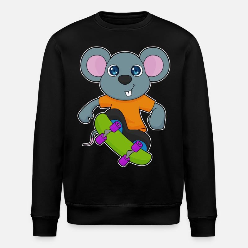 Mouse Skater Skateboard - Sweat bio ROLLER Stanley/Stella Unisexe - noir