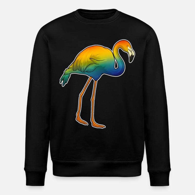 Flamant rose arc-en-ciel - Sweat bio ROLLER Stanley/Stella Unisexe - noir