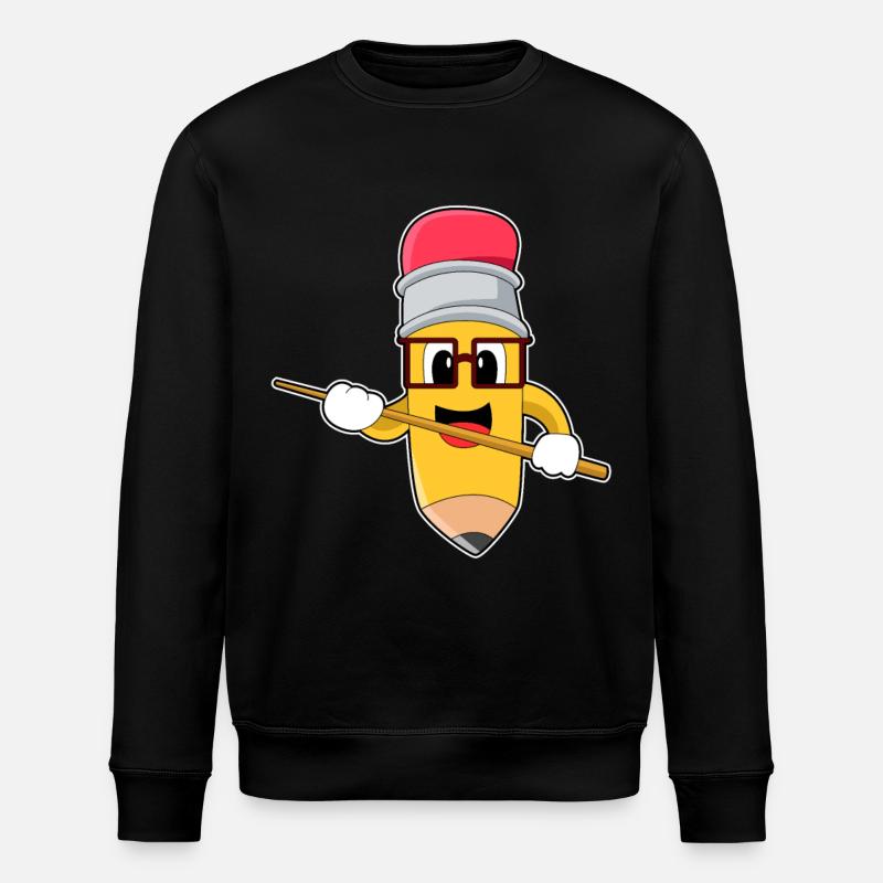 Pencil Teacher Pointer - Stanley/Stella ROLLER Unisex Organic Sweatshirt - black