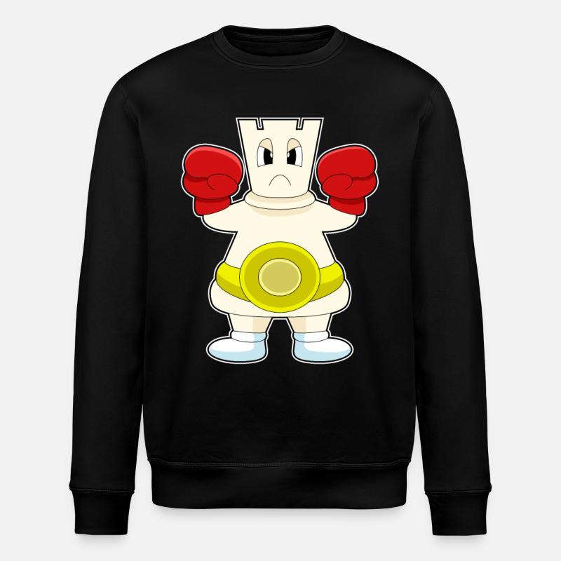 Chess piece rook boxer - Stanley/Stella ROLLER Unisex Organic Sweatshirt - black