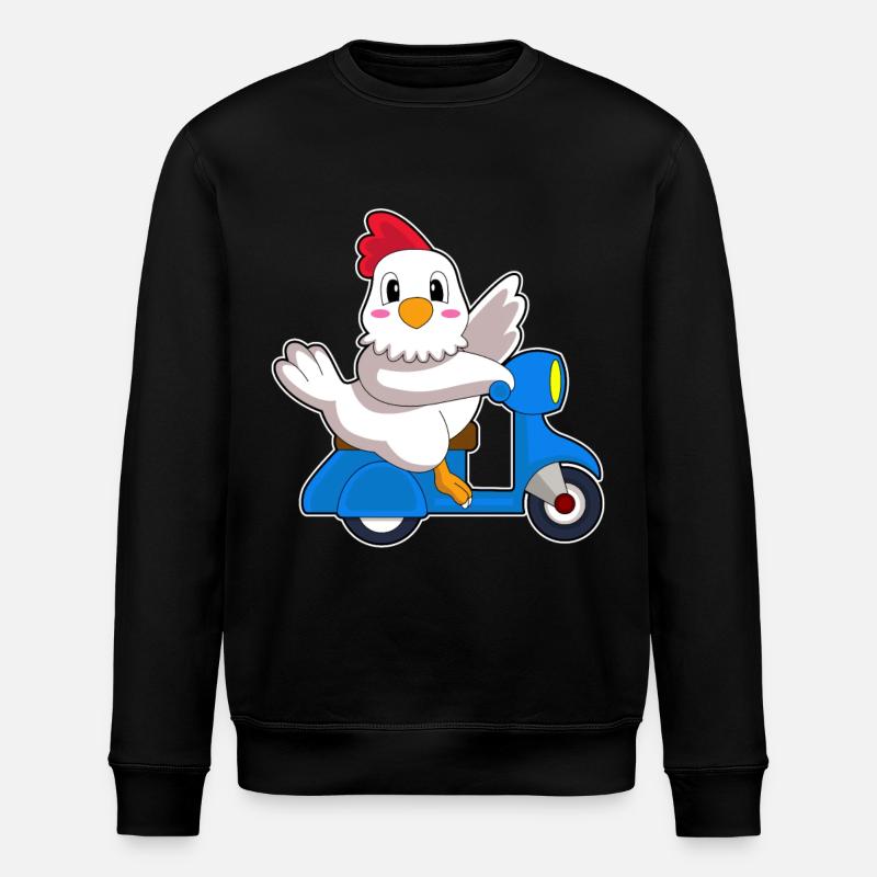 Chicken Scooter - Stanley/Stella ROLLER Unisex Organic Sweatshirt - black