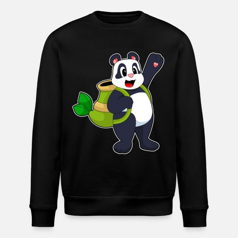 Panda Bamboo Backpack - Stanley/Stella ROLLER Unisex Organic Sweatshirt - black