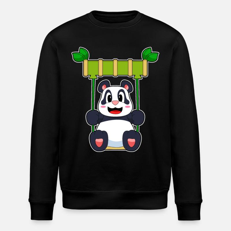 Panda Bamboo Swing - Stanley/Stella ROLLER Unisex Organic Sweatshirt - black