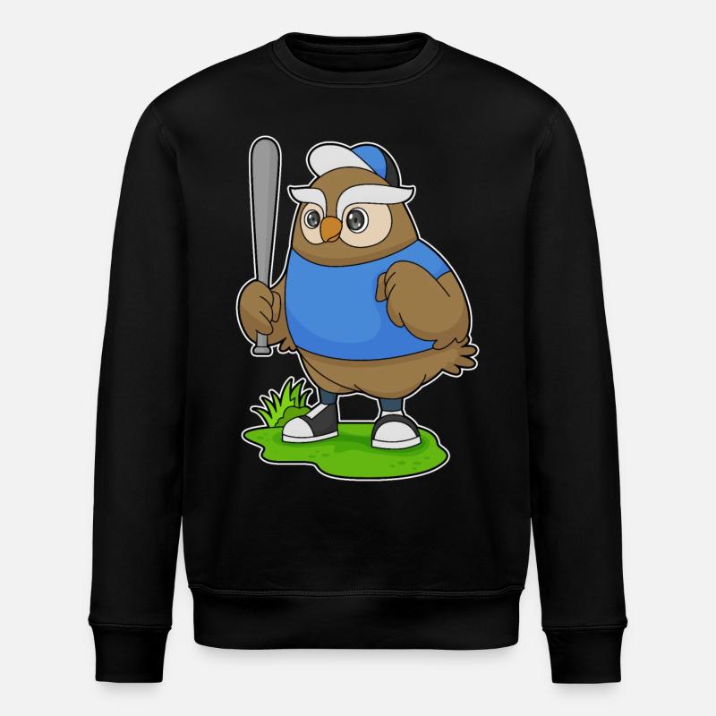 Eule Baseball Baseballschläger - Stanley/Stella Unisex Bio-Sweatshirt ROLLER - Schwarz