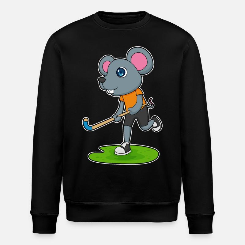 Mouse Hockey Sticks - Stanley/Stella ROLLER Unisex Organic Sweatshirt - black