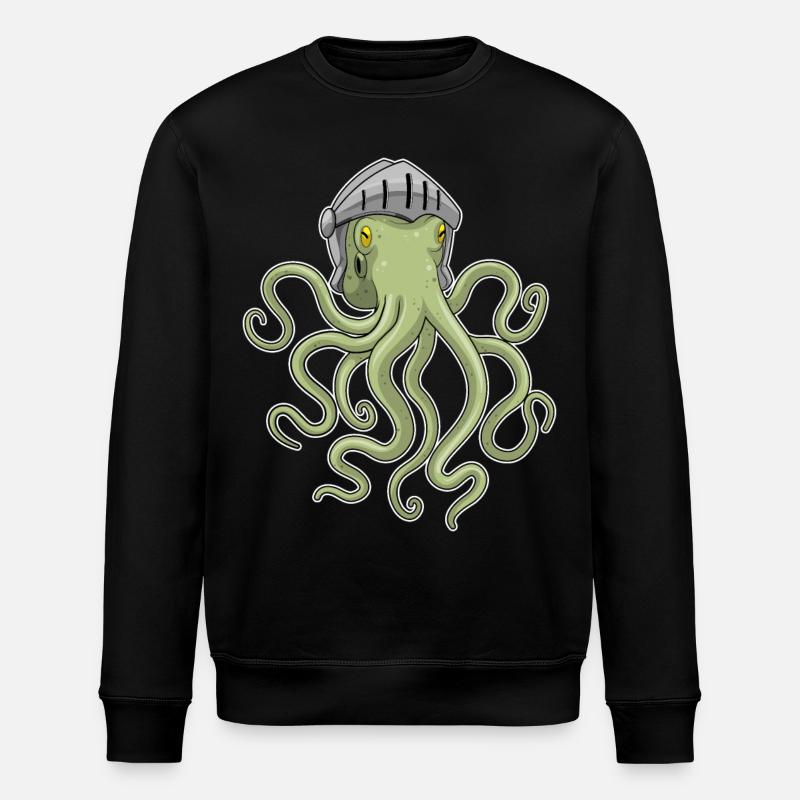 Octopus Knight Helmet - Stanley/Stella ROLLER Unisex Organic Sweatshirt - black