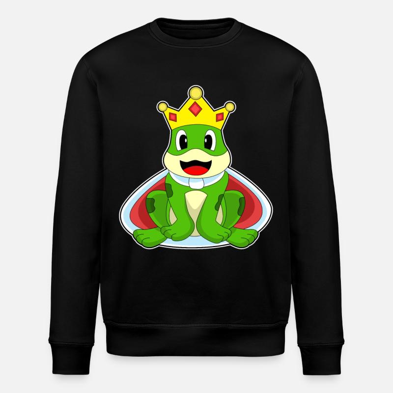 Frog King Crown - Stanley/Stella ROLLER Unisex Organic Sweatshirt - black