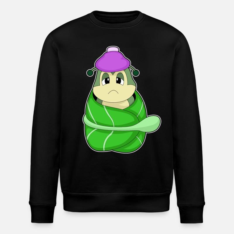 Caterpillar leaf sick - Stanley/Stella ROLLER Unisex Organic Sweatshirt - black