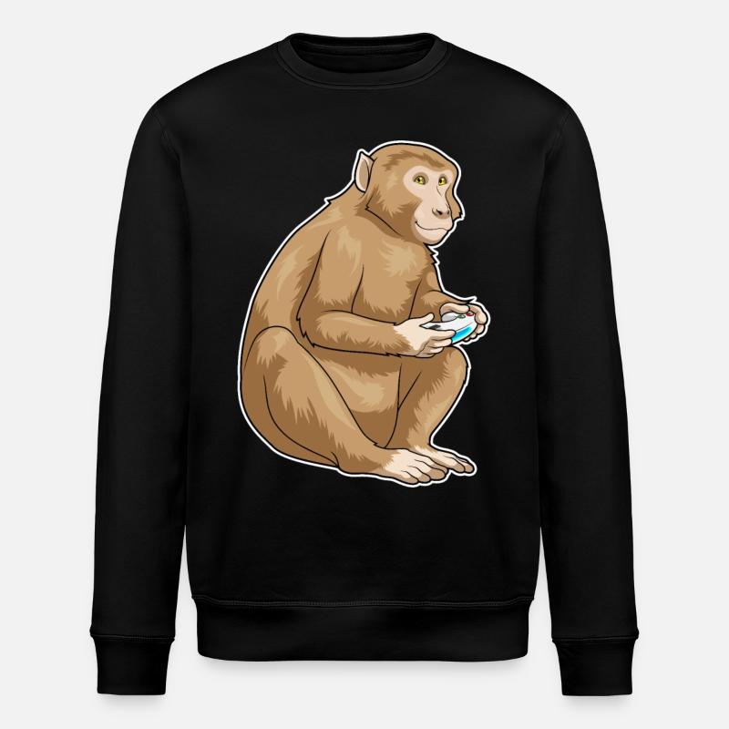 Affe Gamer Controller - Stanley/Stella Unisex Bio-Sweatshirt ROLLER - Schwarz