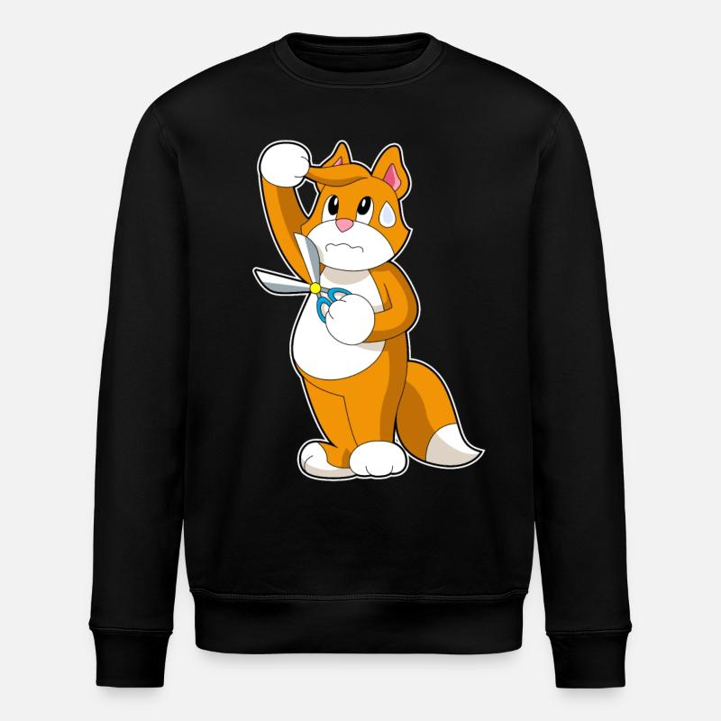 Cat Coiffeur Ciseaux - Sweat bio ROLLER Stanley/Stella Unisexe - noir