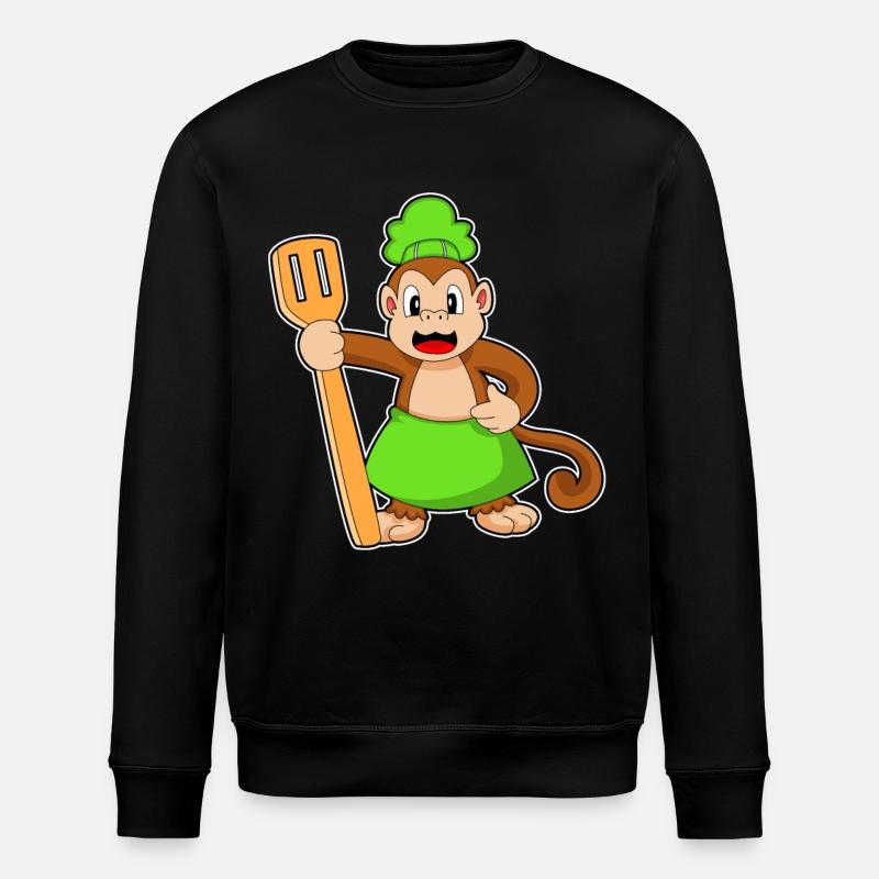 Affe Koch Pfannenwender - Stanley/Stella Unisex Bio-Sweatshirt ROLLER - Schwarz