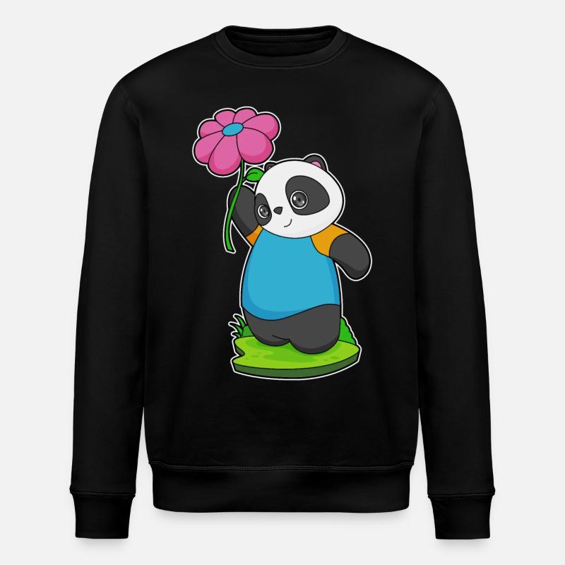 Fleur de panda - Sweat bio ROLLER Stanley/Stella Unisexe - noir