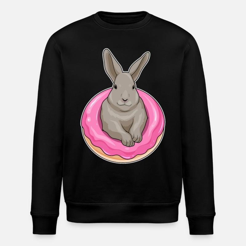 Rabbit Donut - Stanley/Stella ROLLER Unisex Organic Sweatshirt - black