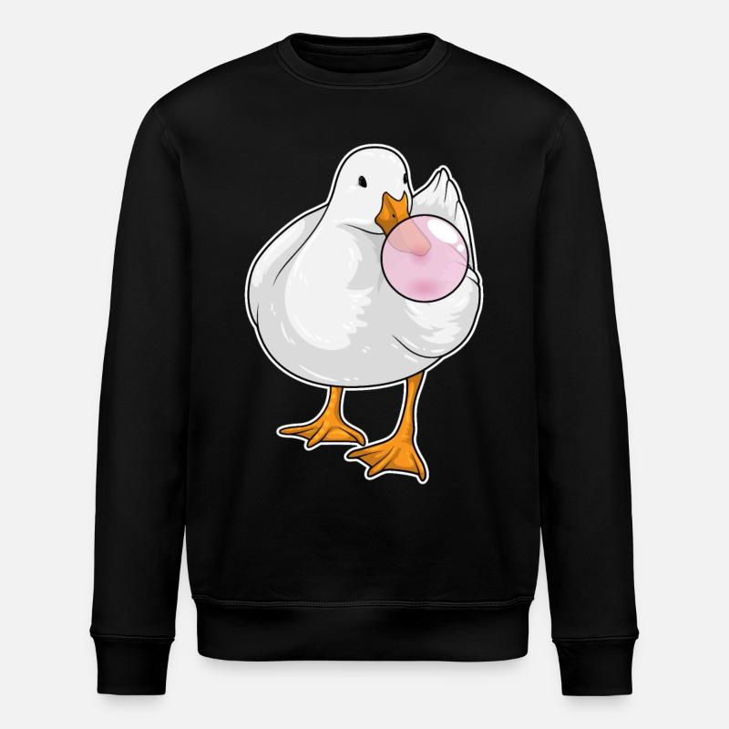 Duck chewing gum - Stanley/Stella ROLLER Unisex Organic Sweatshirt - black