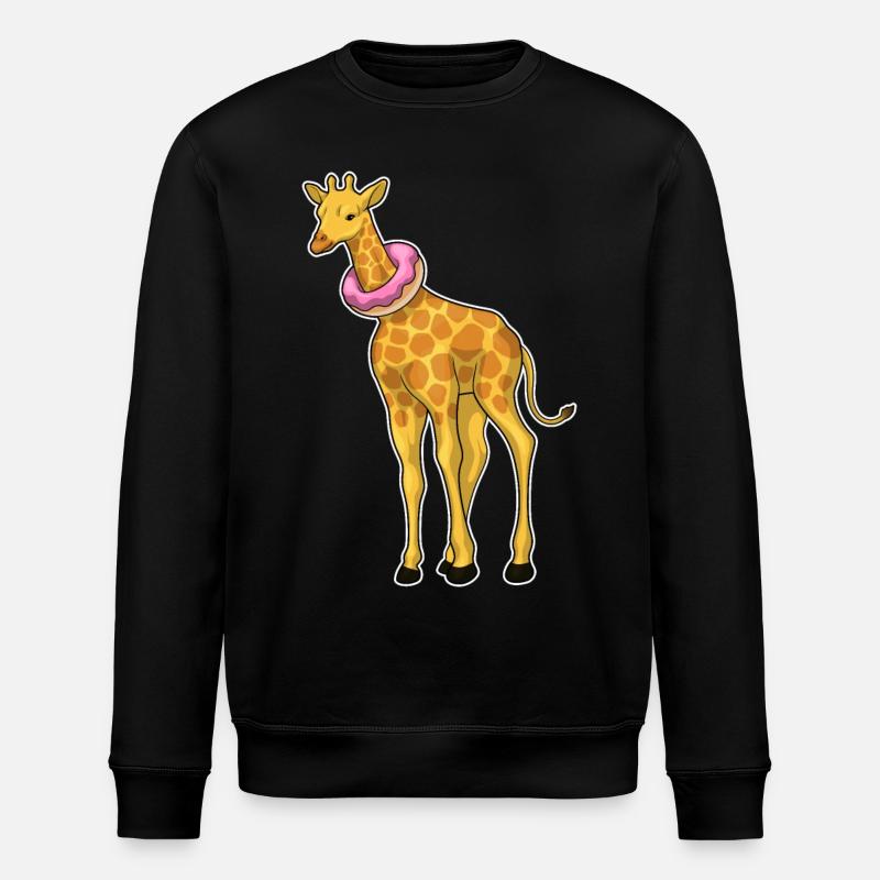 Giraffe Donut - Stanley/Stella ROLLER Unisex Organic Sweatshirt - black