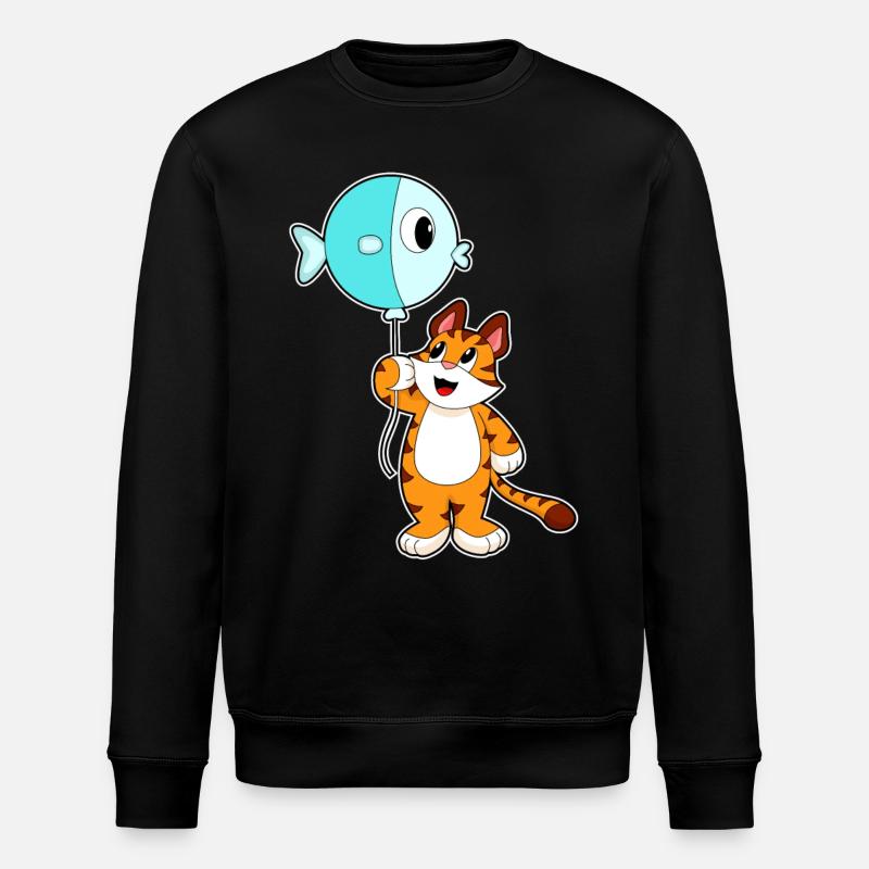 Tiger Balloon Fish - Stanley/Stella ROLLER Unisex Organic Sweatshirt - black