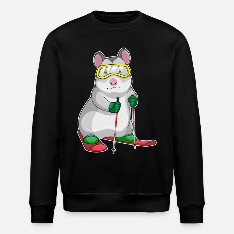 Hamster Skier Ski - Stanley/Stella ROLLER Unisex Organic Sweatshirt - black