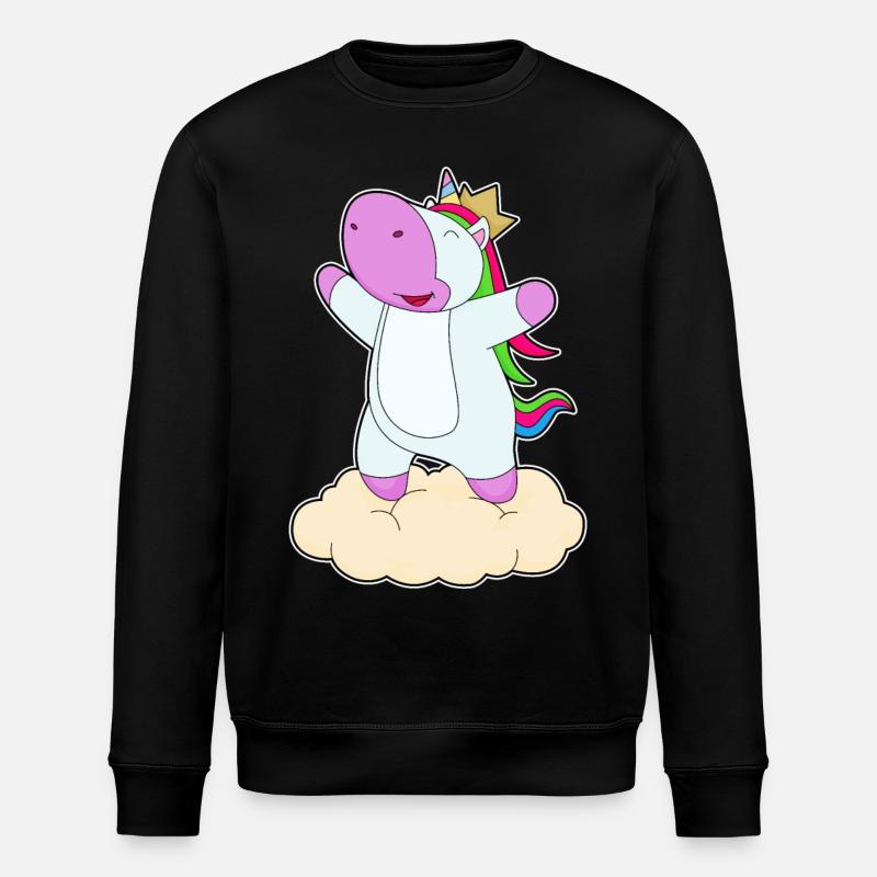 Einhorn Prinz Krone - Stanley/Stella Unisex Bio-Sweatshirt ROLLER - Schwarz