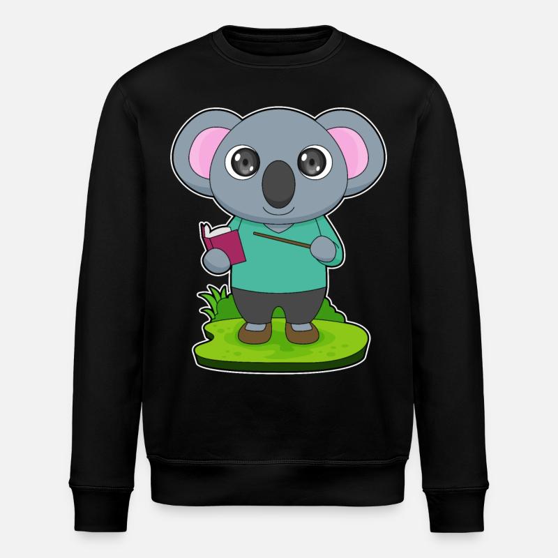 Koala Teacher Pointer - Stanley/Stella ROLLER Unisex Organic Sweatshirt - black