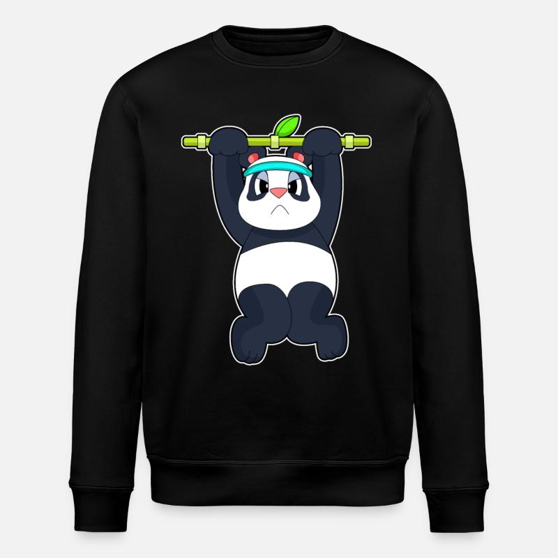 Panda Fitness Pull-ups - Stanley/Stella ROLLER Unisex Organic Sweatshirt - black
