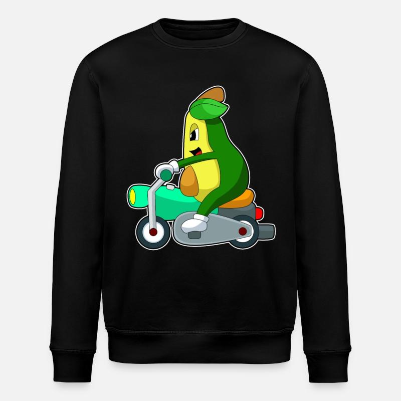 Avocado Motorcycle - Stanley/Stella ROLLER Unisex Organic Sweatshirt - black