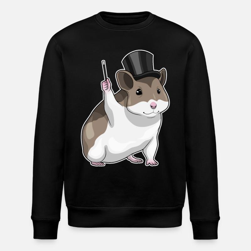 Hamster Wizard Wand - Stanley/Stella ROLLER Unisex Organic Sweatshirt - black