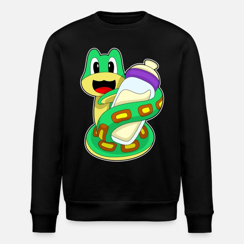 Snake Baby Bottle Milk - Stanley/Stella ROLLER Unisex Organic Sweatshirt - black