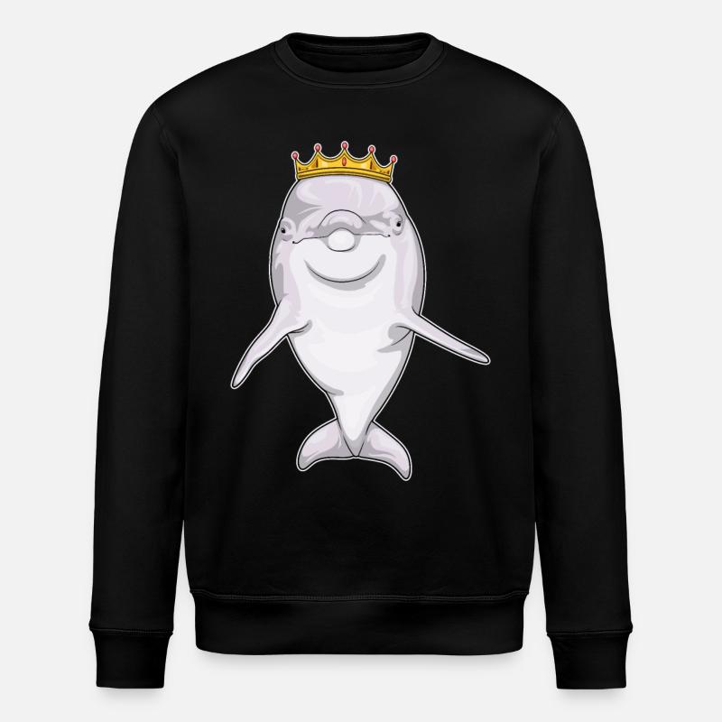 Dolphin Queen Crown - Stanley/Stella ROLLER Unisex Organic Sweatshirt - black