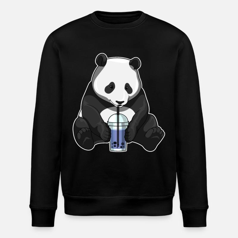 Panda Bubble Tea - Stanley/Stella Unisex Bio-Sweatshirt ROLLER - Schwarz
