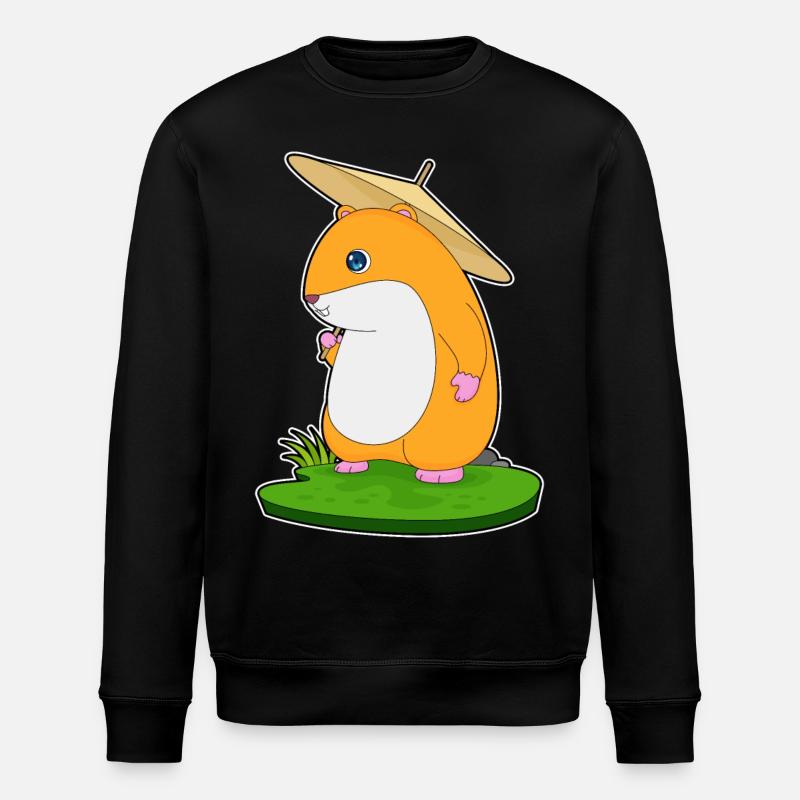 Hamster Rain Umbrella - Stanley/Stella ROLLER Unisex Organic Sweatshirt - black