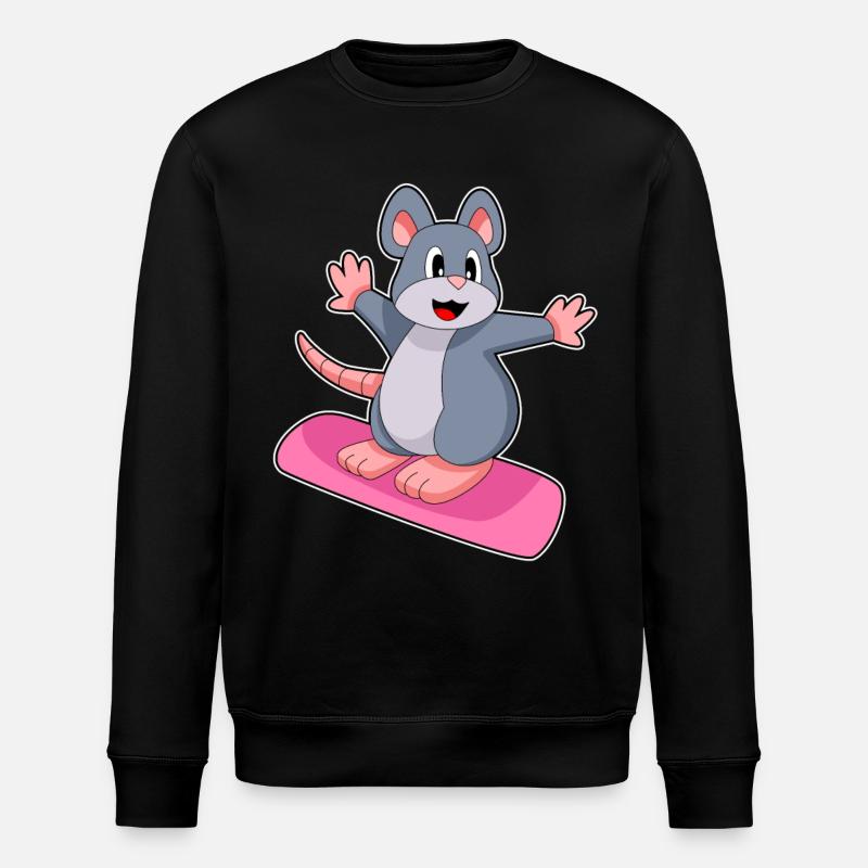 Maus Snowboard Wintersport - Stanley/Stella Unisex Bio-Sweatshirt ROLLER - Schwarz