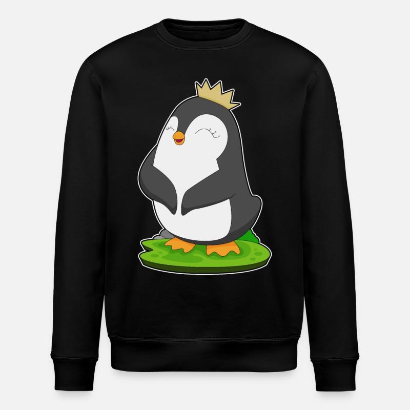 Penguin Queen Crown - Stanley/Stella ROLLER Unisex Organic Sweatshirt - black