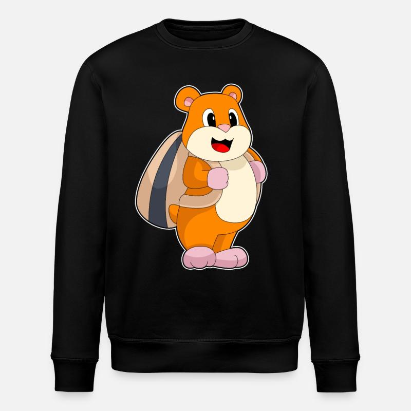 Hamster Backpack - Stanley/Stella ROLLER Unisex Organic Sweatshirt - black