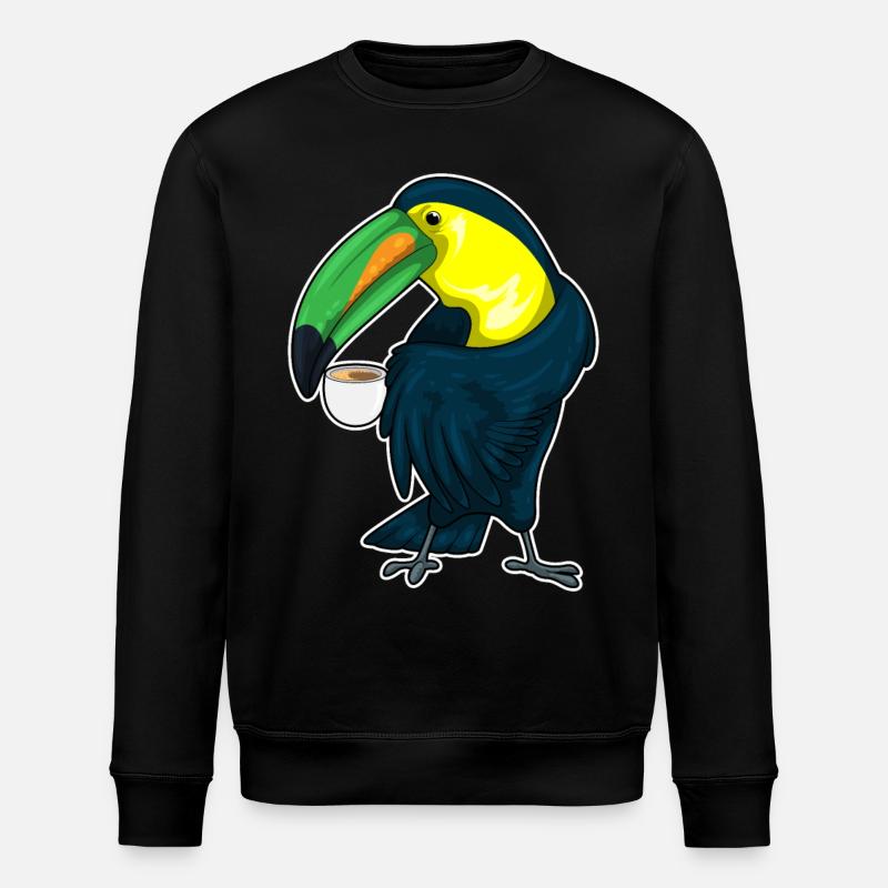 Toucan cup of coffee - Stanley/Stella ROLLER Unisex Organic Sweatshirt - black