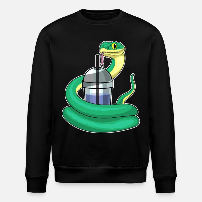 Snake Bubble Tea - Stanley/Stella ROLLER Unisex Organic Sweatshirt - black