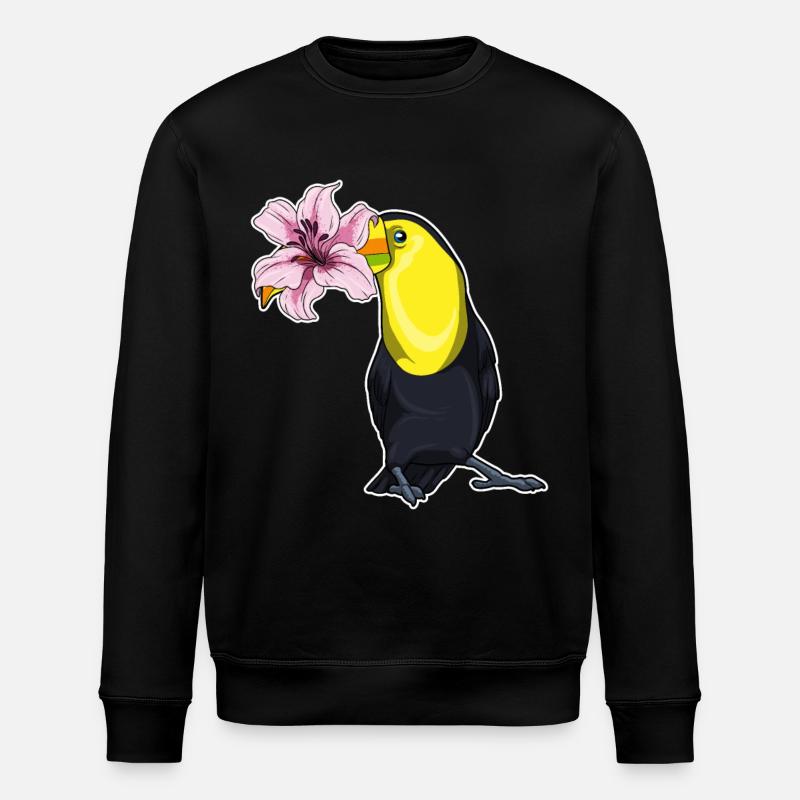 Toucan Lily Flowers - Stanley/Stella ROLLER Unisex Organic Sweatshirt - black