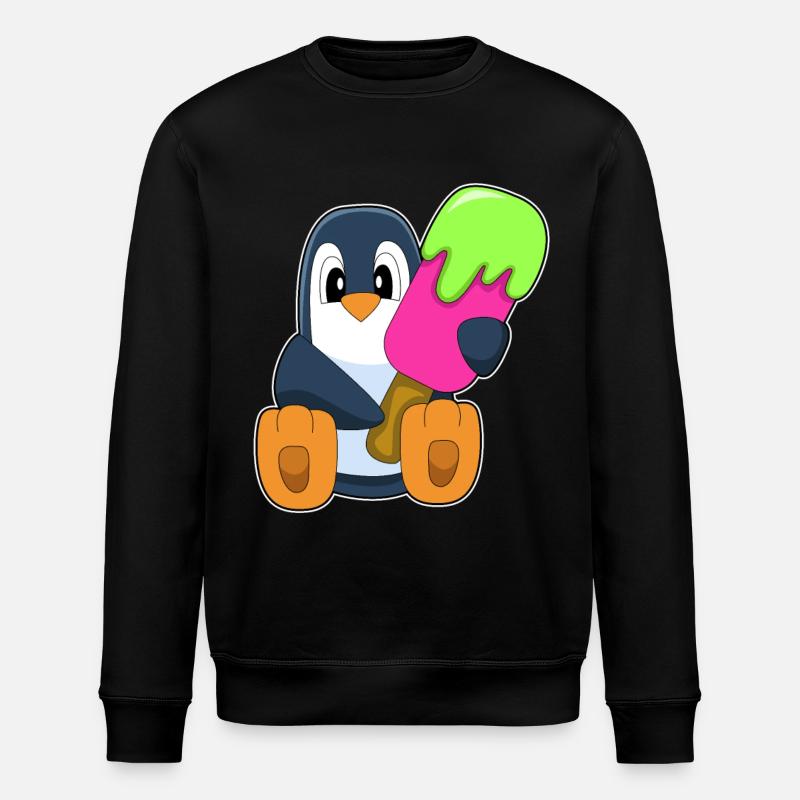 Penguin Popsicle - Stanley/Stella ROLLER Unisex Organic Sweatshirt - black