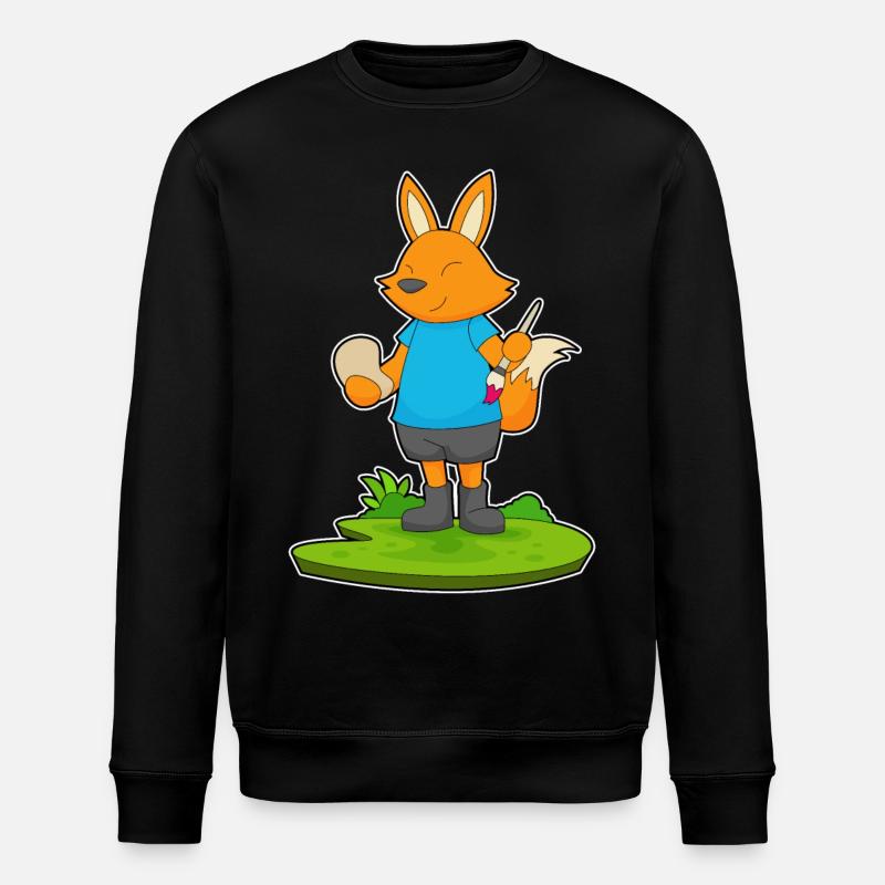 Fox Paint Brush - Stanley/Stella ROLLER Unisex Organic Sweatshirt - black