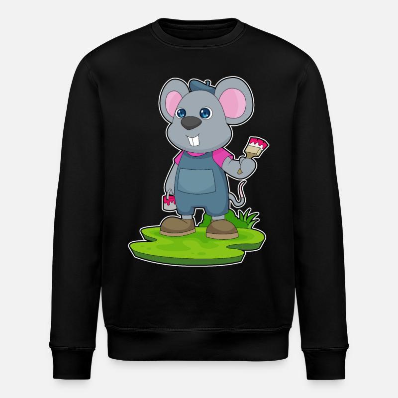 Mouse Painting Brush - Stanley/Stella ROLLER Unisex Organic Sweatshirt - black