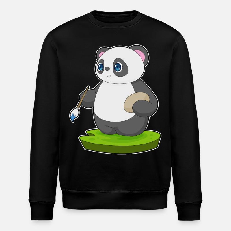 Panda Malen Pinsel - Stanley/Stella Unisex Bio-Sweatshirt ROLLER - Schwarz