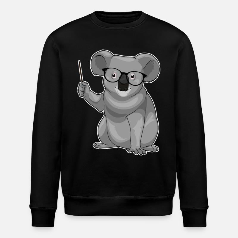 Koala Teacher Pointer - Stanley/Stella ROLLER Unisex Organic Sweatshirt - black