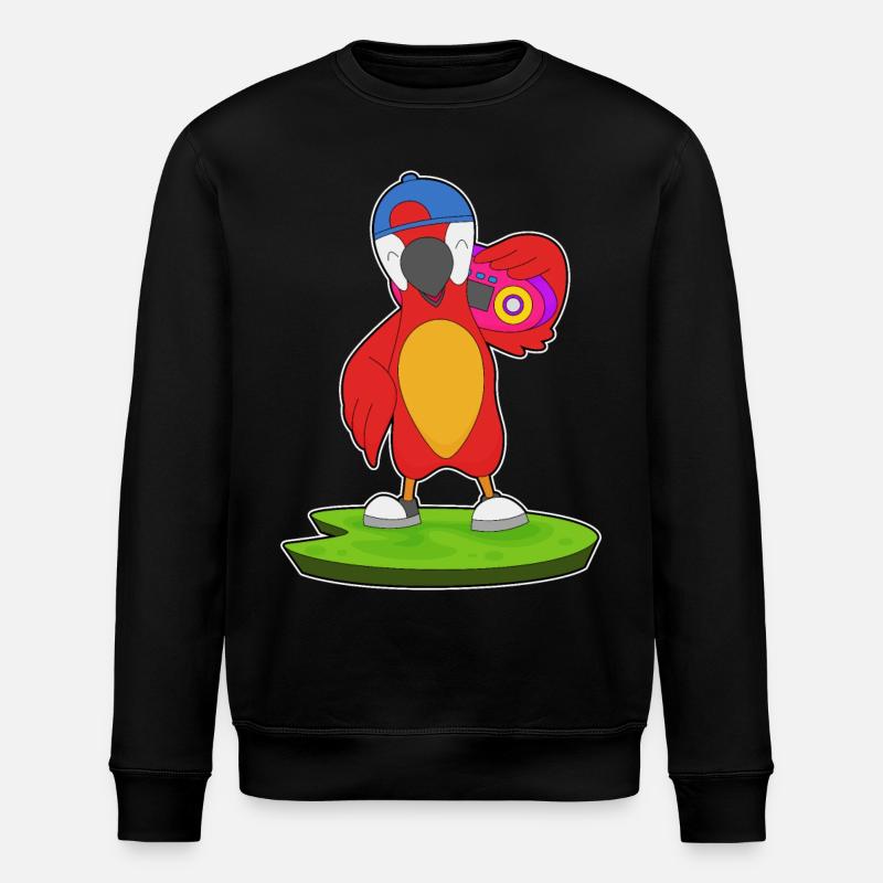 Parrot Jukebox Music - Stanley/Stella ROLLER Unisex Organic Sweatshirt - black