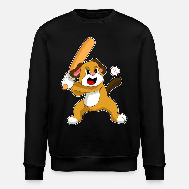 Dog Baseball Baseball Bats - Stanley/Stella ROLLER Unisex Organic Sweatshirt - black