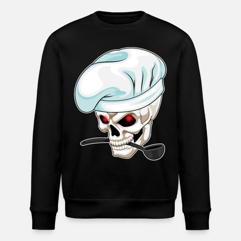 Skull Cook Cooking Spoon - Stanley/Stella ROLLER Unisex Organic Sweatshirt - black