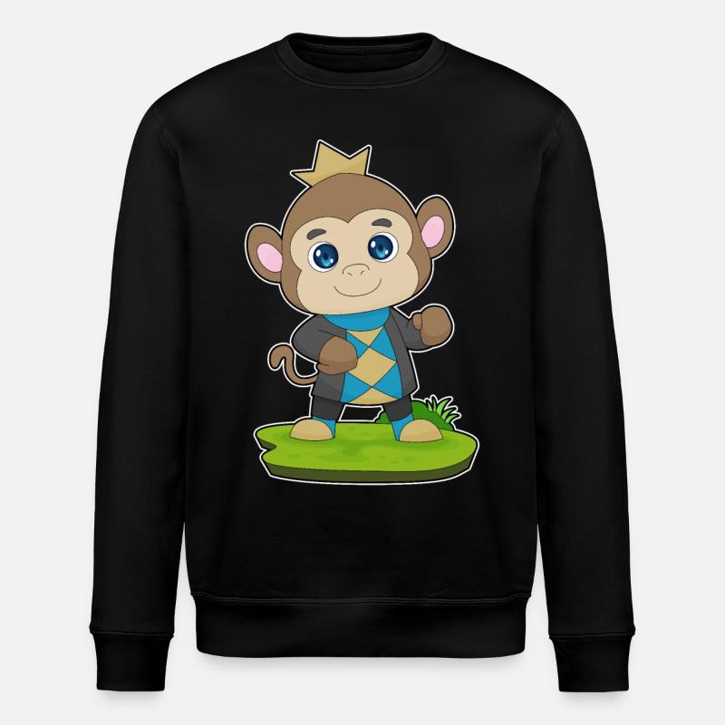 Couronne du prince singe - Sweat bio ROLLER Stanley/Stella Unisexe - noir
