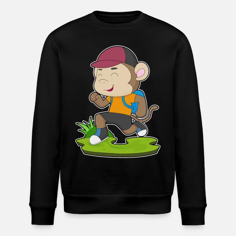 Monkey Wanderer Backpack - Stanley/Stella ROLLER Unisex Organic Sweatshirt - black