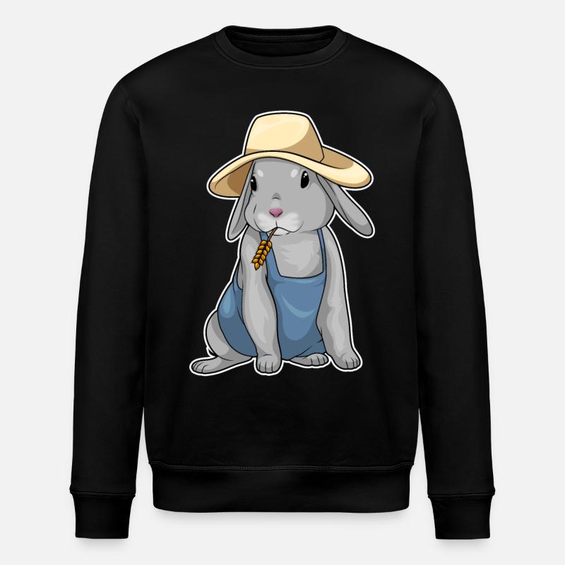 Rabbit Farmer Wheat - Stanley/Stella ROLLER Unisex Organic Sweatshirt - black