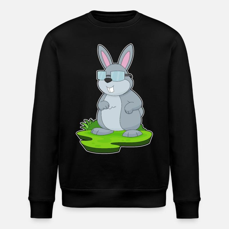 Rabbit Glasses - Stanley/Stella ROLLER Unisex Organic Sweatshirt - black