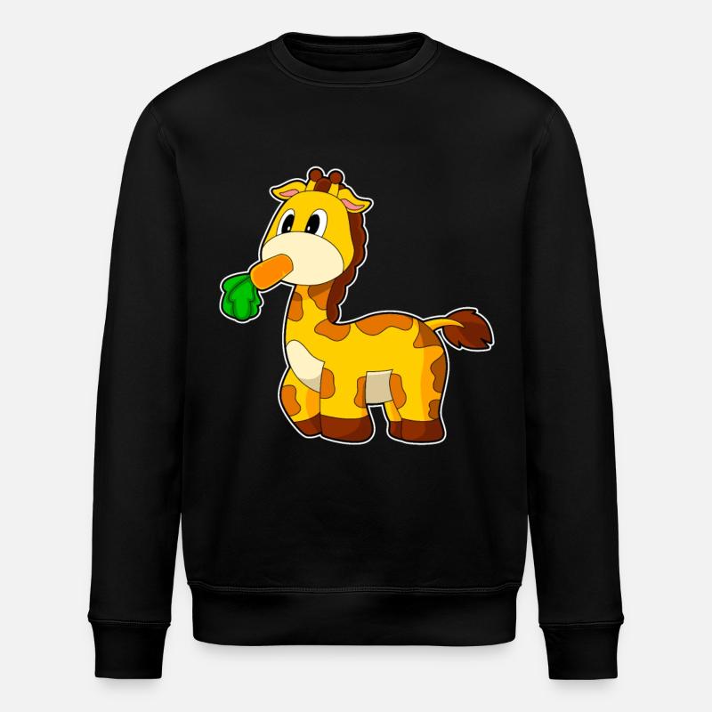 Giraffe Carrot Vegetables - Stanley/Stella ROLLER Unisex Organic Sweatshirt - black